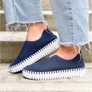 ILSE JACOBSEN Tulip Slip On Blue Shoes | 38